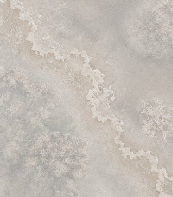 Sel wallcovering concept: delicate crystalline tide marks in pearl and silver-grey tones